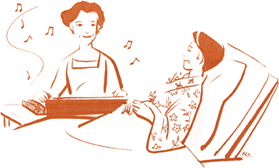 大正琴介護イラスト